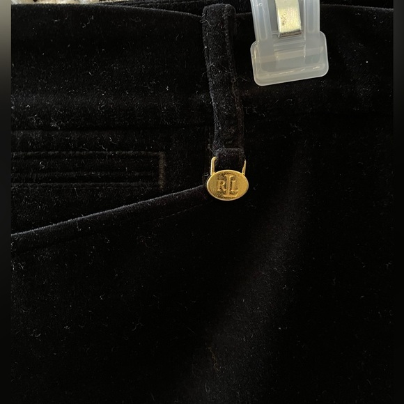 LAUREN by R.L. Black Velvet-like Pants Straight Leg, Top Slip Pockets; Size 18W - Picture 4 of 10